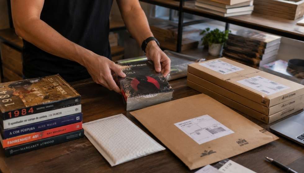 Embalagem para livros proteção sem custo excessivo