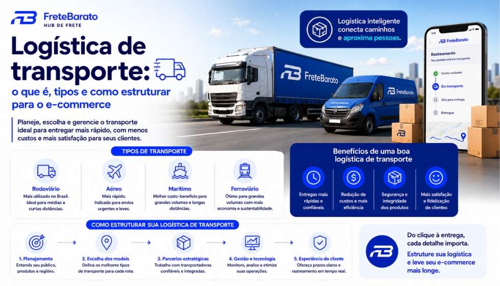 Logística de transporte: o que é, tipos e como estruturar para o e-commerce